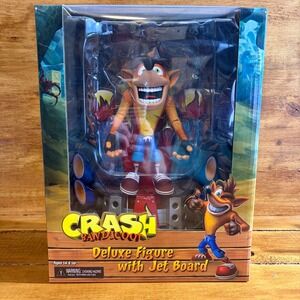 NECA Crash Bandicoot Deluxe Action Figure with Jet Board Collectible Toy SEALED